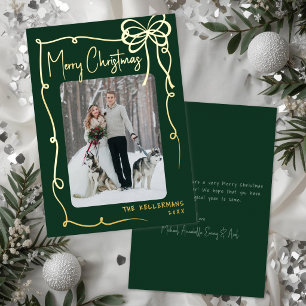 Hand Drawn Green Whimsical Merry Christmas