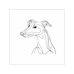 Hand Drawn Greyhound Line Art - Minimalist Design Self-inking Stamp