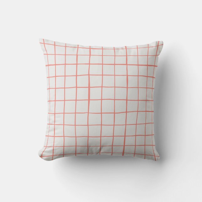 Hand-Drawn Grid Pattern Cushion (Front)