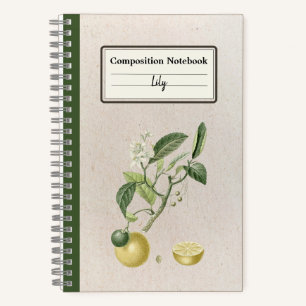 Hand Drawn Growing Lemons Personalised Composition Notebook