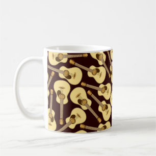 Hand drawn guitar seamless pattern coffee mug