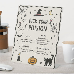 Hand Drawn Halloween Bar Pedestal Sign