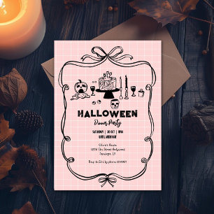 Hand drawn Halloween Dinner Party Invitation