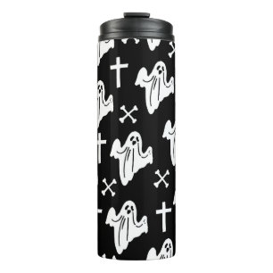 Hand Drawn Halloween Pattern Background Thermal Tumbler