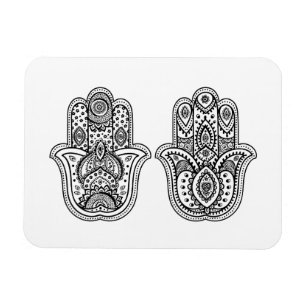 Hand Drawn Hamsa With Ornaments Magnet