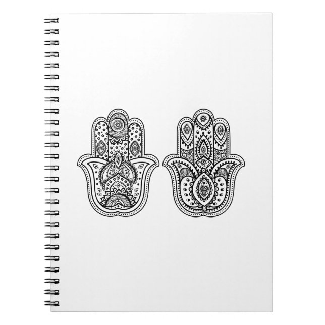 Hand Drawn Hamsa With Ornaments Notebook (Front)