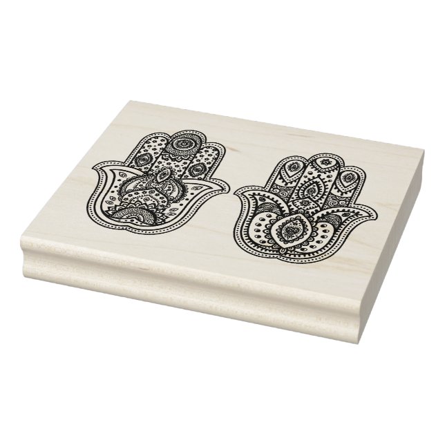 Hand Drawn Hamsa With Ornaments Rubber Stamp (Stamp)