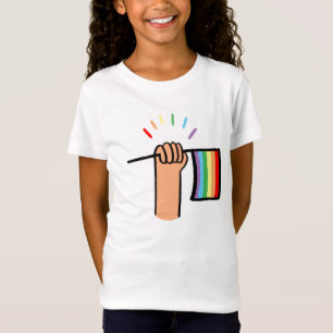 Hand Drawn Hand Waving a Rainbow Flag T-Shirt