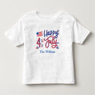 Hand Drawn Happy 4th of July Red White and Blue  T Toddler T-Shirt