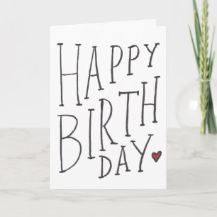 Hand Drawn Happy Birthday Folded Card