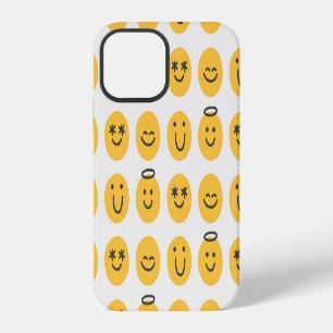 Hand Drawn Happy Emoji Pattern iPhone 12 Case