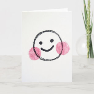 Hand Drawn Happy Face Art Card