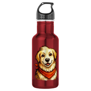 Hand-Drawn Happy Golden Dog T-Shirt 532 Ml Water Bottle