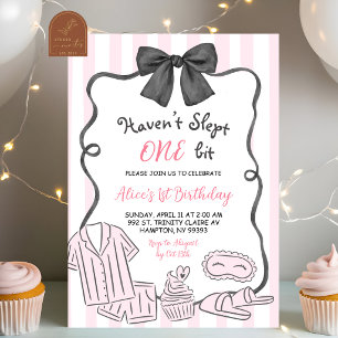 Hand Drawn haven't slept ONE bit Birthday Invitation