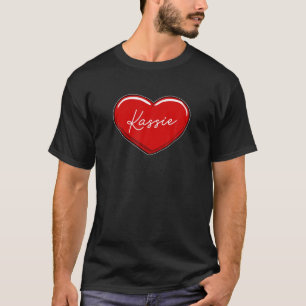Hand Drawn Heart Kassie - First Name Hearts I Love T-Shirt