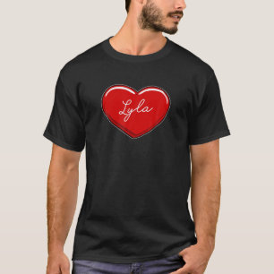 Hand Drawn Heart Lyla - First Name Hearts I Love L T-Shirt