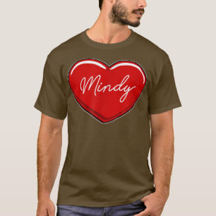 Hand Drawn Heart Mindy First Name Hearts I Love M T-Shirt