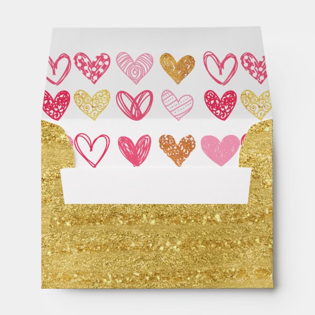 Hand Drawn Heart Pattern ID470 Envelopes (Back (Bottom))
