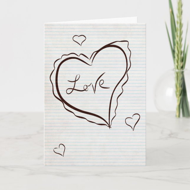 Hand Drawn Heart Valentine's Day Card (Front)