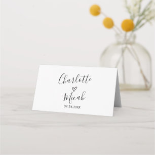 Hand Drawn Heart Wedding Place Card