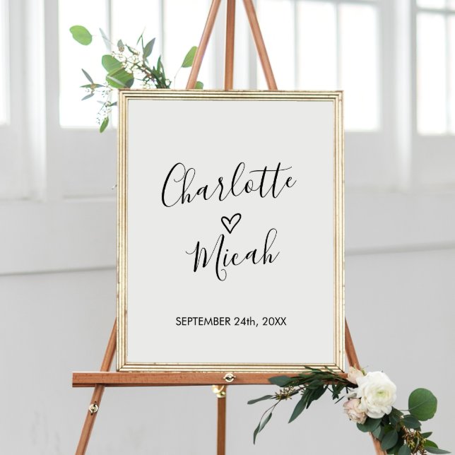 Hand Drawn Heart Wedding Welcome Sign (Creator Uploaded)