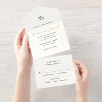 Hand Drawn Hearts Doodle Modern Wedding
