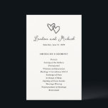 Hand Drawn Hearts Doodle Modern Wedding Program<br><div class="desc">Modern wedding programs featuring my original hand drawn doodle.</div>