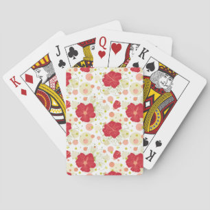 Hand Drawn Hibiscus Pattern Playing Cards
