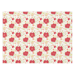Hand Drawn Hibiscus Pattern Tablecloth
