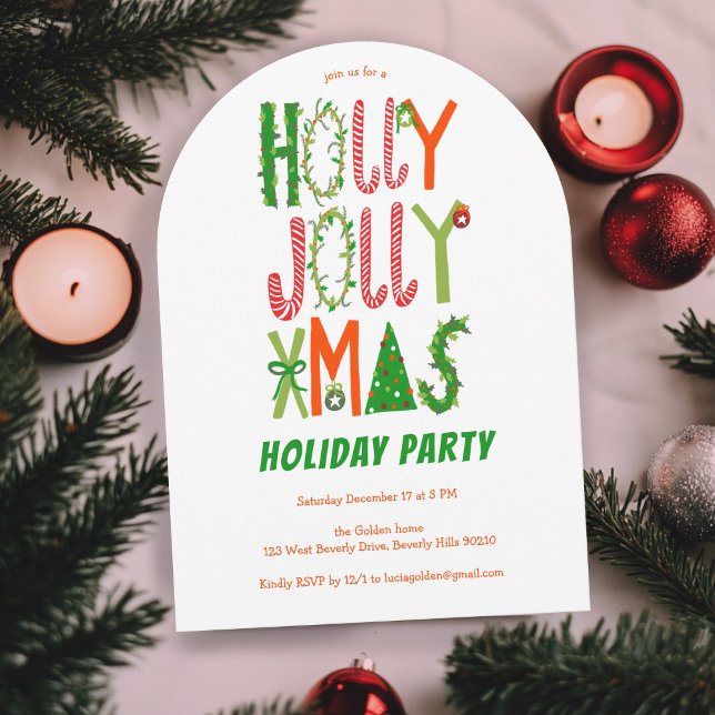 Hand-Drawn Holly Jolly Christmas CUSTOM Holiday Invitation (Hand-Drawn Holly Jolly Christmas CUSTOM Holiday Invitation
)