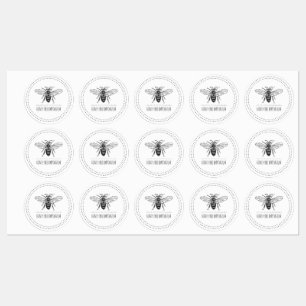 Hand Drawn Honey Bee In Circle Logo