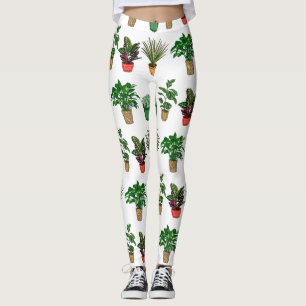 Hand Drawn Houseplants   Leggings