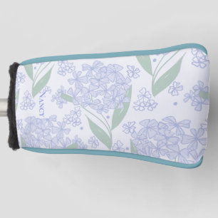 Hand Drawn Hydrangea Floral Golf Head Cover