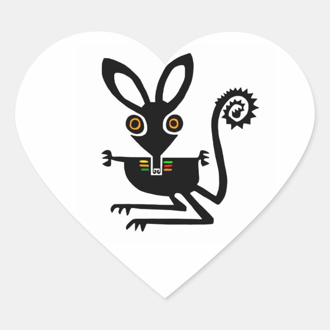 Hand drawn -  I love BILBIES- Wildlife - Nature- Heart Sticker (Front)