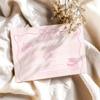 Hand Drawn Illustrated Pink Plaid Graduation