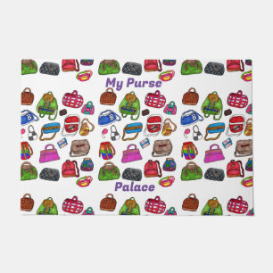 Hand Drawn Illustrated Purse Pattern Art Design Doormat