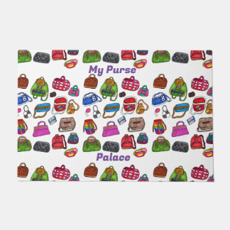 Hand Drawn Illustrated Purse Pattern Art Design Doormat