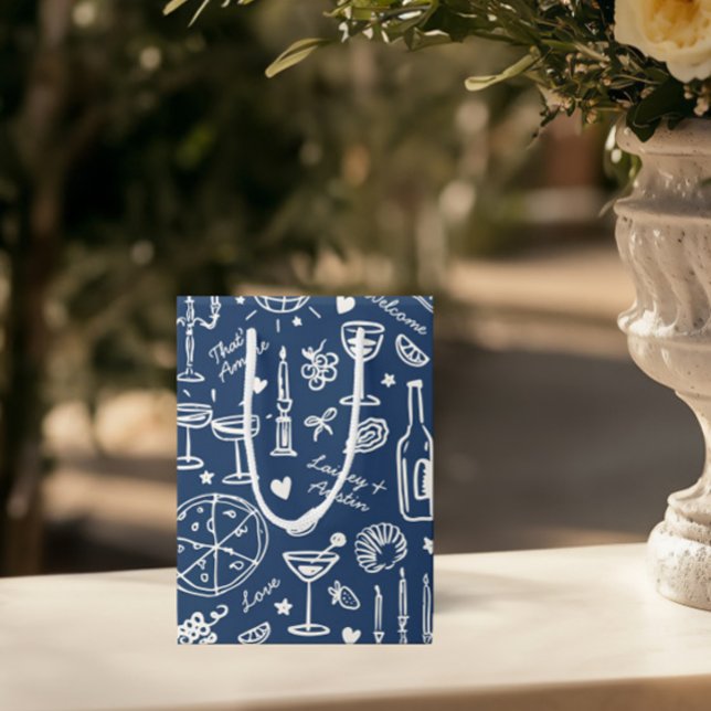 Hand-Drawn Illustrated Wedding Welcome Gift Bags (Hand-Drawn Illustrated Wedding Welcome Gift Bags)