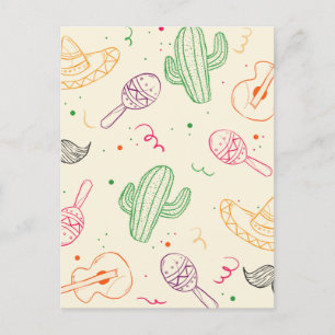 Hand Drawn Illustration Of Cinco De Mayo Day Postcard