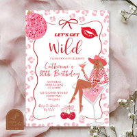 Hand Drawn Illustration Red Pink Let's Get Wild Bi