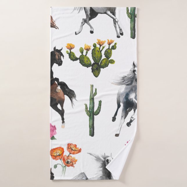 Hand drawn illustration. Seamless pattern. Cute ca Bath Towel (Bath Towel)