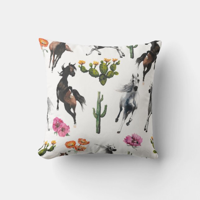 Hand drawn illustration. Seamless pattern. Cute ca Cushion (Front)