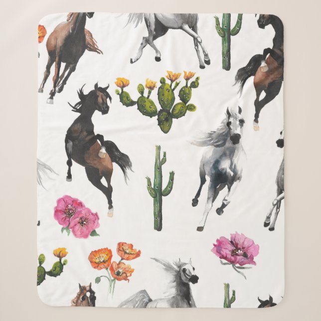 Hand drawn illustration. Seamless pattern. Cute ca Sherpa Blanket (Front)