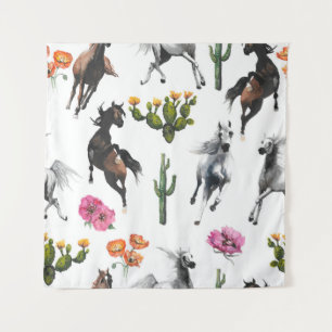 Hand drawn illustration. Seamless pattern. Cute ca Tapestry
