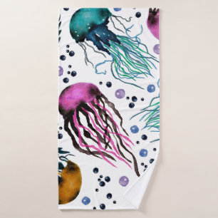 Hand drawn illustration. Seamless pattern. Digital Bath Towel