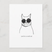 Hand drawn illustration "You're a cool cat"