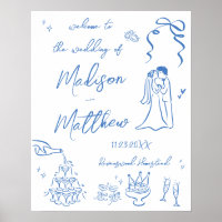 Hand Drawn Illustrations Drawings Wedding Welcome