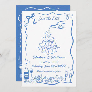 Hand Drawn Illustrations Scribble Doodles Wedding Save The Date
