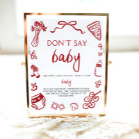 Hand Drawn Italian Baby Dont Say Baby Baby Shower