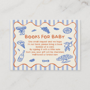 Hand Drawn Italian Baby Shower Book Request Enclosure Card